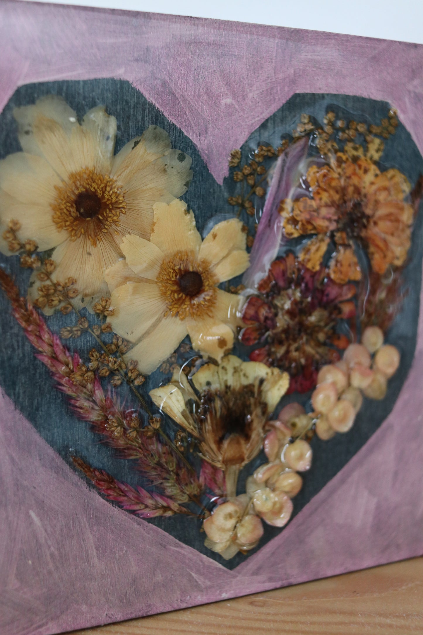 Herbarium Heart - Anemone & Zinnia