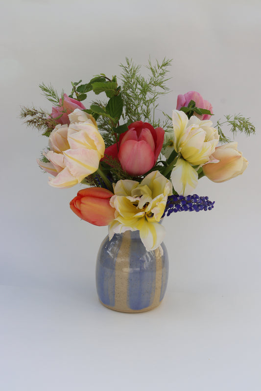 Mother's Day Arrangement - Handmade Pottery Vase